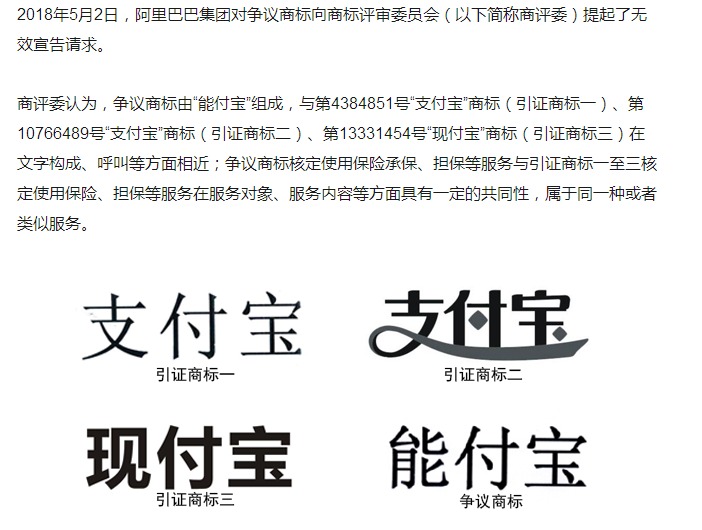 “支付寶”商標(biāo)遭碰瓷？阿里無效“能付寶”、“追付寶”商標(biāo)？