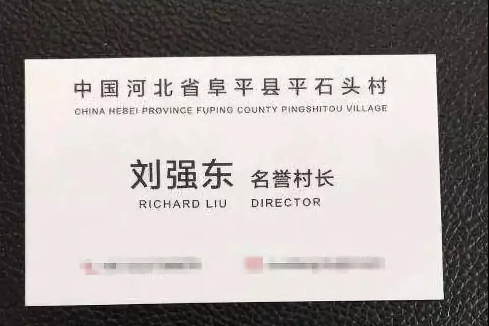 2017年11月28日，劉強(qiáng)東受聘為河北阜平縣平石頭村“名譽(yù)村長”。