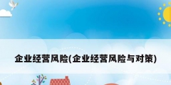 企業(yè)經(jīng)營風(fēng)險(xiǎn)(企業(yè)經(jīng)營風(fēng)險(xiǎn)與對(duì)策)